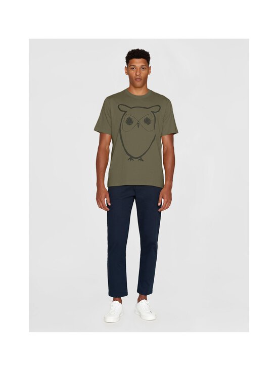 Knowledge Cotton Apparel - Big Owl t-paita - 1068 BURNED OLIVE | Stockmann - photo 4