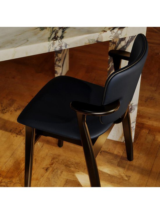 Artek - Domus-tuoli istuin- ja selkänojaverhoiltu Spectrum-nahka marine / petsattu musta - BLUE | Stockmann - photo 5