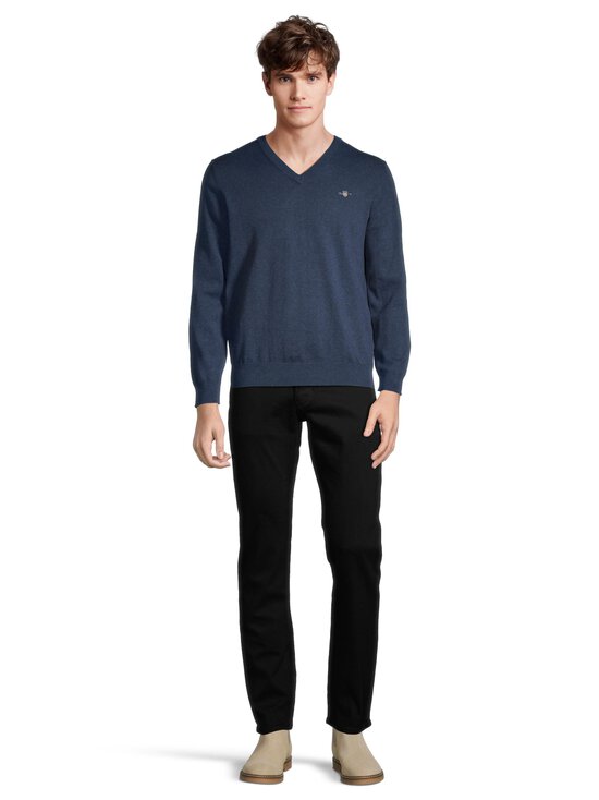 GANT - Classic V-neck -puuvillaneule - 902 DARK JEANS BLUE MELANGE - photo 2 GANT - Classic V-neck -puuvillaneule - 902 DARK JEANS BLUE MELANGE | Stockmann - photo 2