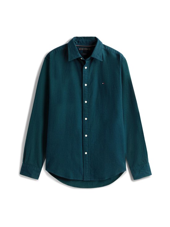 Flannel Herringbone krekls ar apkakli