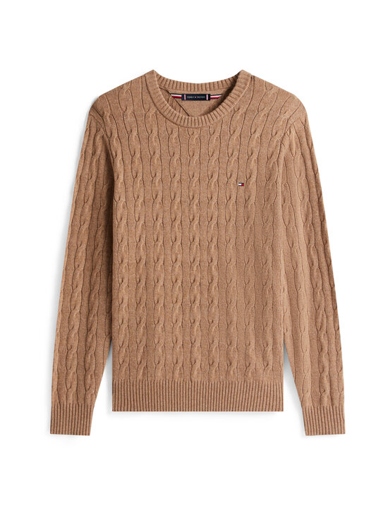 Tommy Hilfiger - Palmikkokuvioitu villasekoiteneule - RE5 SAFARI CANVAS HEATHER | Stockmann - photo 1
