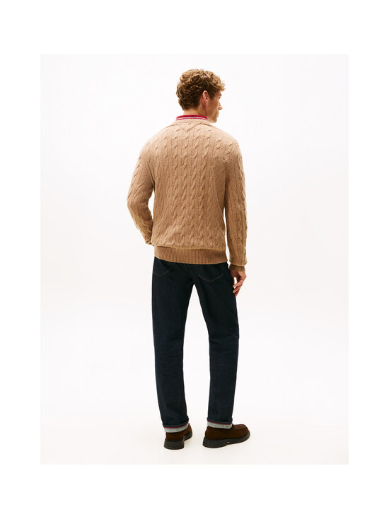 Tommy Hilfiger - Palmikkokuvioitu villasekoiteneule - RE5 SAFARI CANVAS HEATHER | Stockmann - photo 3