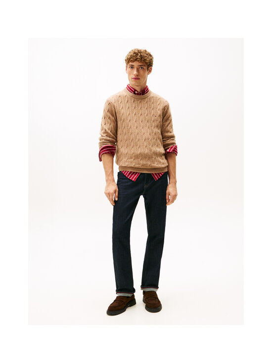 Tommy Hilfiger - Palmikkokuvioitu villasekoiteneule - RE5 SAFARI CANVAS HEATHER | Stockmann - photo 4