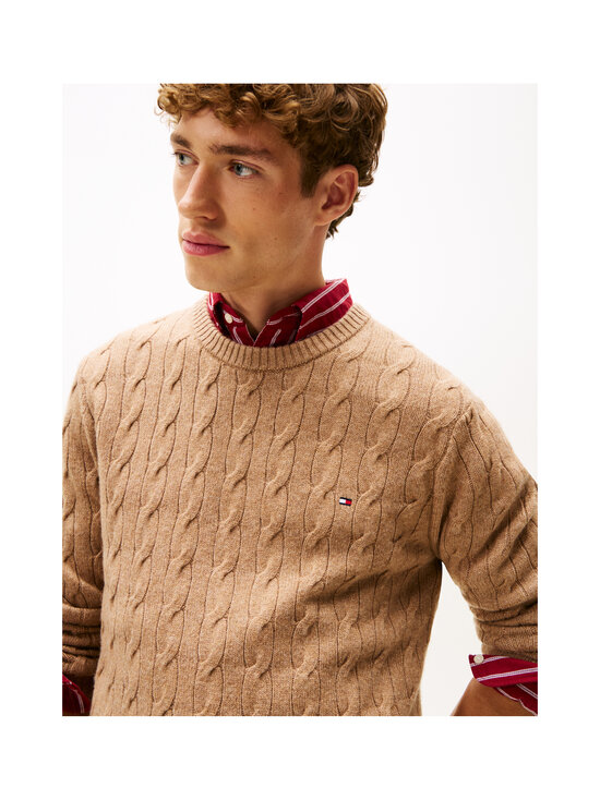 Tommy Hilfiger - Palmikkokuvioitu villasekoiteneule - RE5 SAFARI CANVAS HEATHER | Stockmann - photo 5