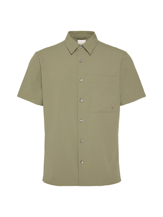 Calvin Klein Menswear - Solid Seersucker Classic -kauluspaita - LDI DEEP LICHEN GREEN | Stockmann - photo 1