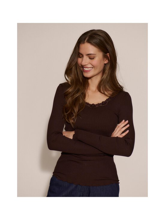 Rosemunde - RWBabette Silk LS U-neck Lace T-shirt Rosemunde - WINE | Stockmann - photo 4