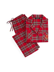 Lauren Ralph Lauren - Notch Collar Long PJ Set -pyjama 2-osainen - 644 RED PLD Lauren Ralph Lauren - Notch Collar Long PJ Set -pyjama 2-osainen - 644 RED PLD | Stockmann