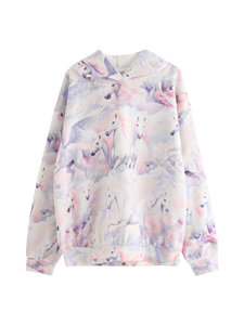 Lindex - Printtikuvioitu collegehuppari - 9606 WHITE | Stockmann