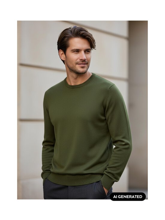 ESSENTIALS by Stockmann - Ethan-merinoneulepaita - VERDE 141475 | Stockmann - photo 7