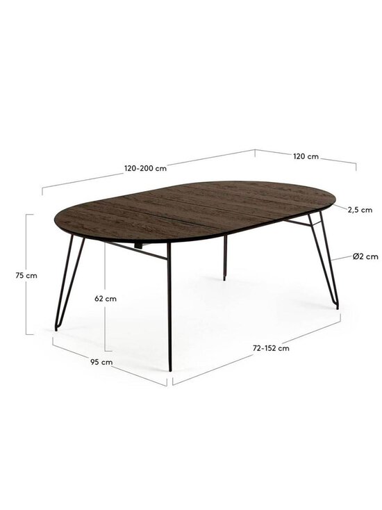 Kave Home - Milian- jatkettava ruokapöytä - MUSTA | Stockmann - photo 7