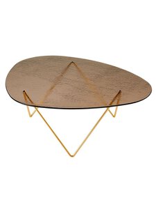 Gubi - Pedrera-sohvapöytä 106 x 86 cm messinki / bronze strukturoitu lasi - BROWN | Stockmann