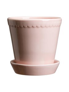 Bergs Potter - Helena Glazed -ruukku aluslautasella Ø16 cm - PEARL GREY | Stockmann