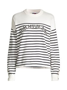 Tommy Jeans - Stripe Varsity -neule - YBH ANCIENT WHITE | Stockmann