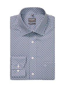 Olymp - Triiksärk Comfort Fit Print - 18 WHITE/BLUE/BROWN | Stockmann
