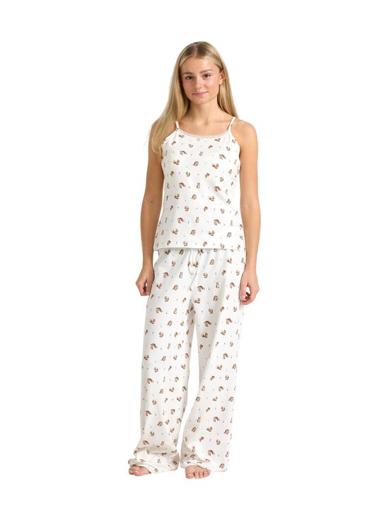 Lindex - Pyjamatoppi ja pyjamahousut - 1418 OFF WHITE | Stockmann - photo 3