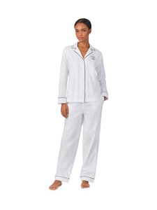 Lauren Ralph Lauren - Notch Collar Long -pyjama - 100 WHITE | Stockmann
