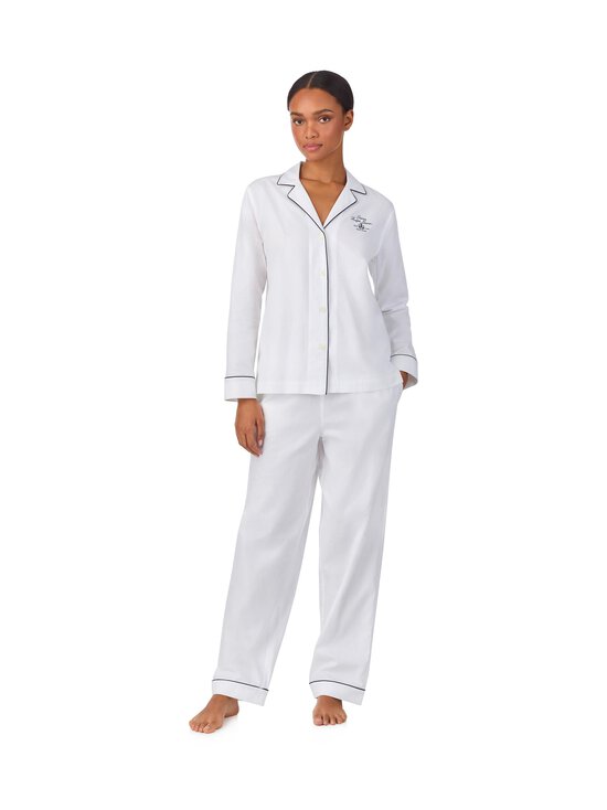 Lauren Ralph Lauren - Notch Collar Long -pyjama - 100 WHITE | Stockmann - photo 1
