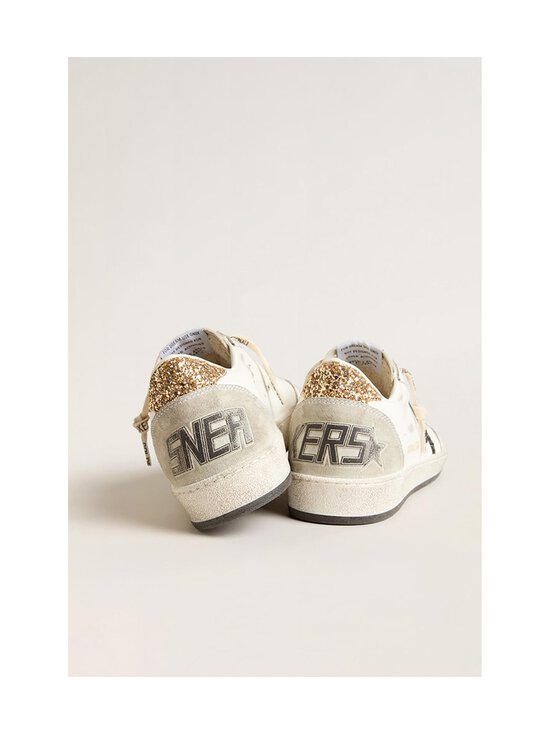 GOLDEN GOOSE - Ballstar Leather Upper And Toe Glitter -nahkasneakerit - 10750 WHITE/BLACK/GOLD/ICE | Stockmann - photo 2