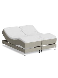 Carpe Diem Beds - Marstrand-moottorisänky Premium Split / Melange Nap -kangas vaaleanharmaa 180 x 210 cm / medium - firm - GREY | Stockmann