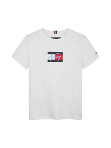 Tommy Hilfiger - Tommy Script Flag T-krekls - YBR WHITE | Stockmann