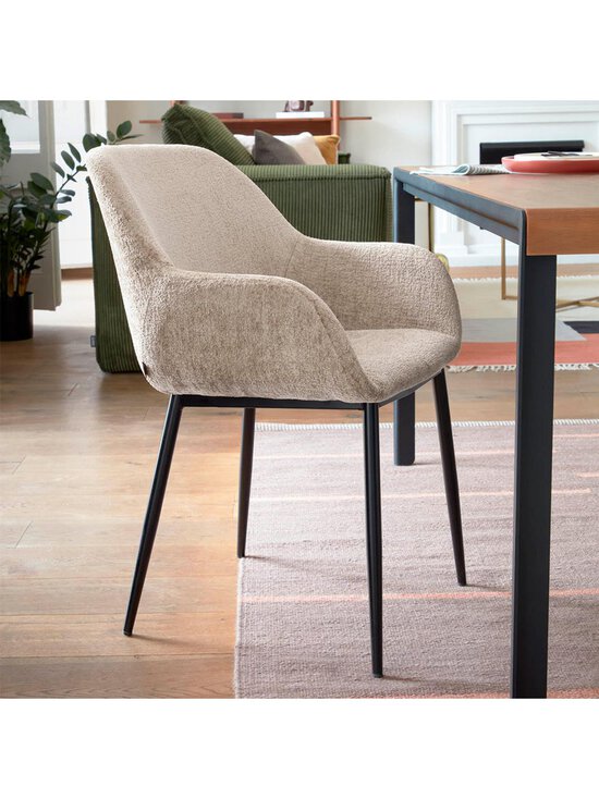 Kave Home - Konna-tuoli beige chenille-kangas / musta - BEIGE | Stockmann - photo 7