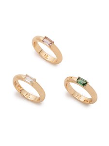 Lauren Ralph Lauren - Baguette-sormus 3 kpl - GLD/MULTI | Stockmann