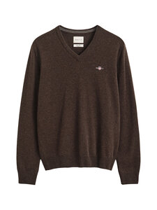 GANT - Kampsun Superfine Lambswool V-neck - 280 DK BROWN MELANGE | Stockmann