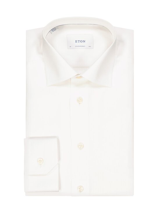 Eton - Contemporary Fit Semi-Solid Dobby krekls ar apkakli - 00 WHITE | Stockmann - photo 1