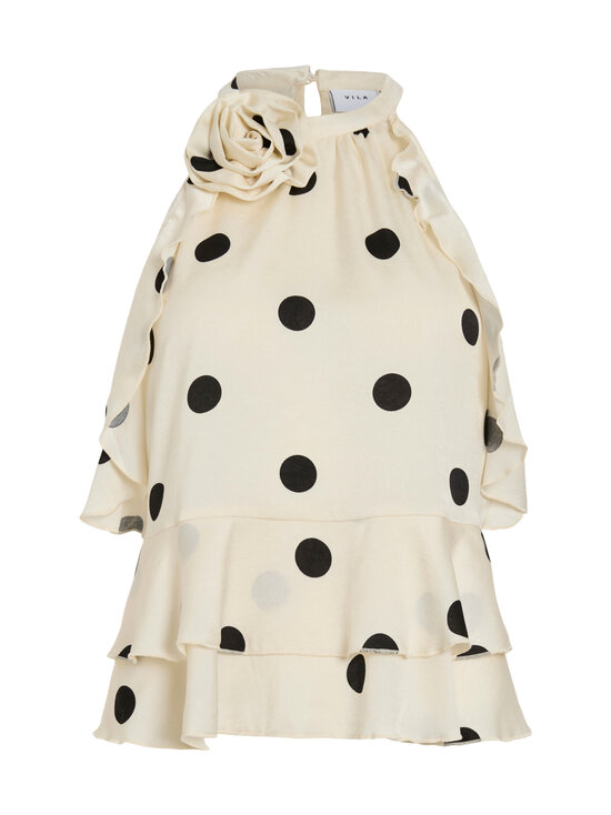 Vila - ViClaire Rose Halterneck -toppi - BIRCH AOP:BLACK DOTS | Stockmann - photo 1