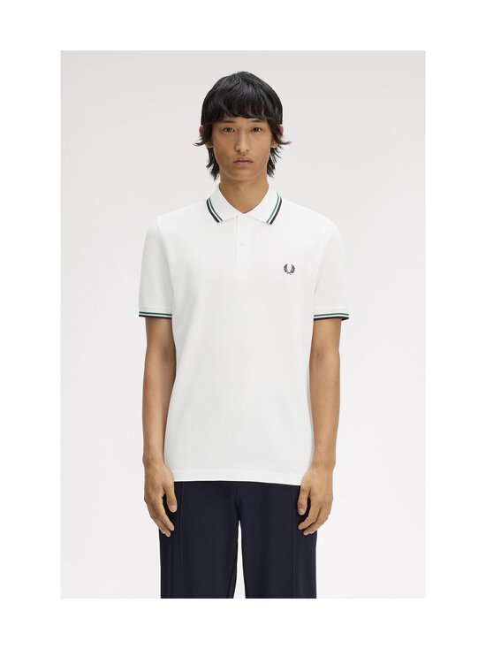 Fred Perry - The Twin Tipped -pikeepaita - SNOW WHITE / SPORTS GREEN / NA | Stockmann - photo 5
