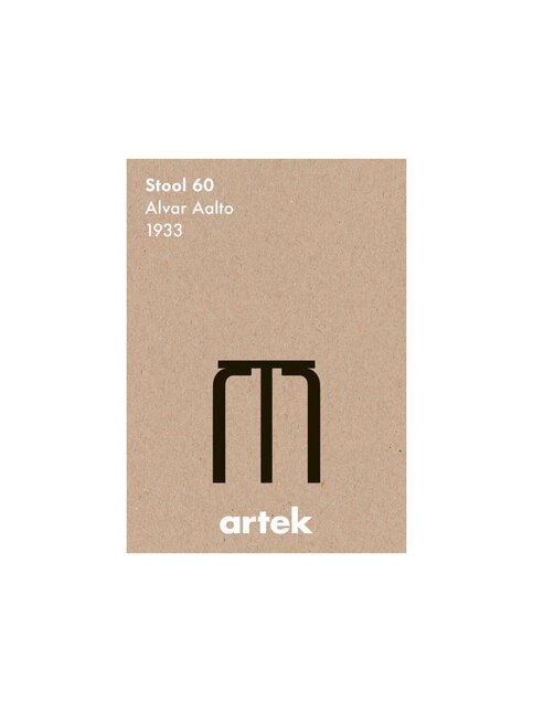 BEIGE,MUSTA,VALKOINEN Artek Icons Jakkara 60 -juliste |One Size ...