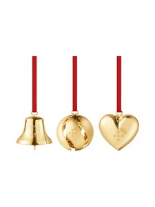 Georg Jensen - Jõulukaunistuste komplekt Bell Ball Heart, 18k kuld, messing - GOLD | Stockmann