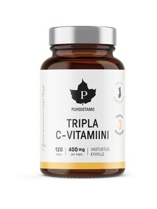 Puhdistamo - Tripla C-vitamiini 400 mg -ravintolisä 120 kaps. | Stockmann