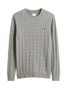 GANT - Palmikkoneule - 93 GREY MELANGE | Stockmann