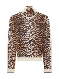 Ganni - Printed Merino -pooloneule - NULL ALMOND MILK | Stockmann