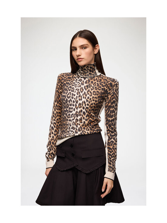 Ganni - Printed Merino -pooloneule - NULL ALMOND MILK | Stockmann - photo 2