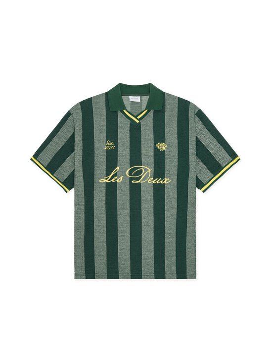 Les Deux - Stripe Jacquard Football -pikeepaita - 546 PINE GREEN | Stockmann - photo 1