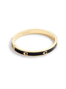 Coach - Pegged C Enamel Hinge Bangle -rannekoru - BLACK/GOLD | Stockmann
