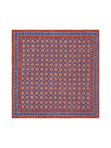 Stockholm Kravatt - Medalion & Flower -silkkitaskuliina - 3 ORANGE/BLUE/GREEN | Stockmann