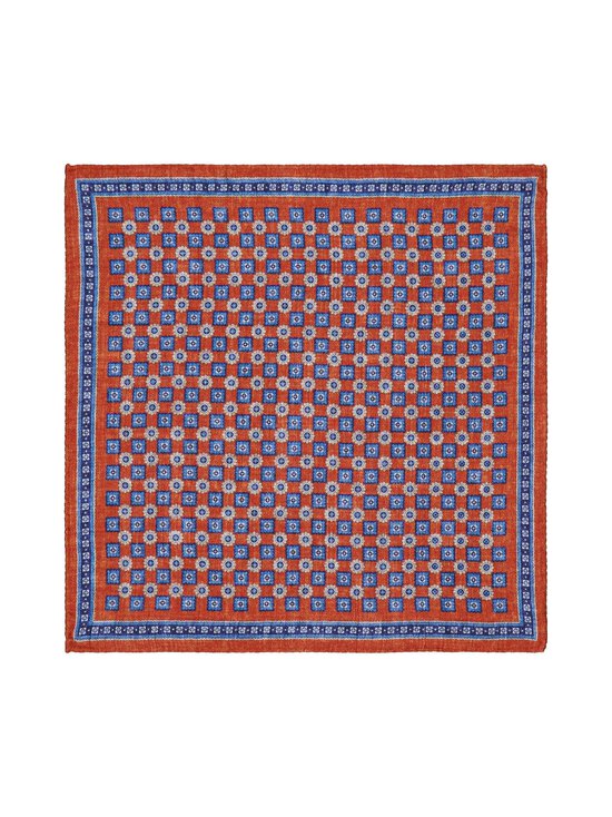 Stockholm Kravatt - Medalion & Flower -silkkitaskuliina - 3 ORANGE/BLUE/GREEN | Stockmann - photo 1