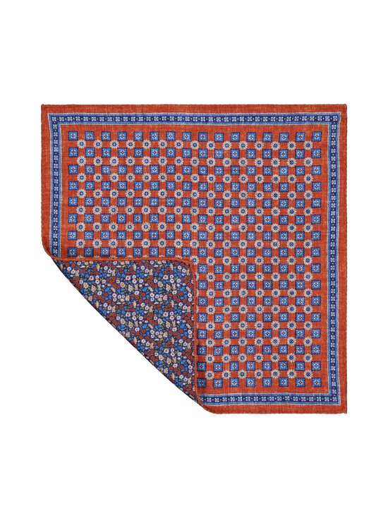 Stockholm Kravatt - Medalion & Flower -silkkitaskuliina - 3 ORANGE/BLUE/GREEN | Stockmann - photo 2