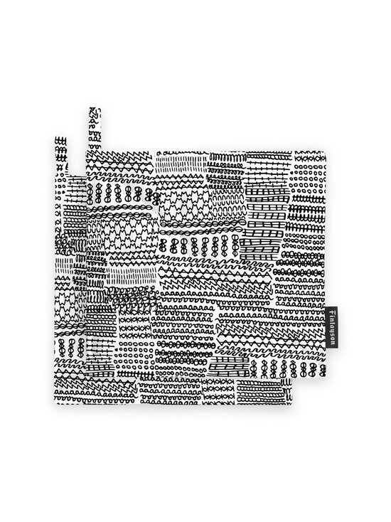 BLACK/WHITE Finlayson Kudelma-patalappu 2 kpl |22 x 22 cm |  Keittiötekstiilit | Stockmann