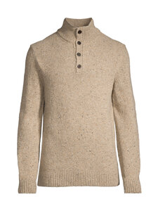 GANT - Kudum Neps Half Buttoned - 295 DK. SAND MELANGE | Stockmann