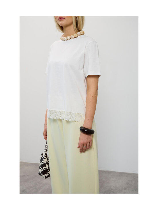 Vila - ViVora Lace Detail t-paita - SNOW WHITE | Stockmann - photo 3