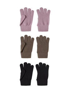 Name It - NknMagic-sormikkaat 3-pack - KEEPSAKE LILAC PACK:3 PACK WITH FOSSIL/BLACK | Stockmann