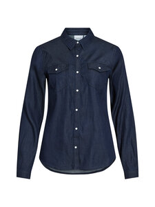 Vila - Vibista Denim džinsa krekls ar apkakli - DARK BLUE DENIM DETAIL:RINSE WASH | Stockmann
