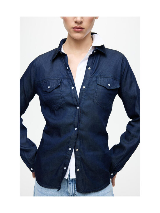 Vila - Vibista Denim džinsa krekls ar apkakli - DARK BLUE DENIM DETAIL:RINSE WASH | Stockmann - photo 3