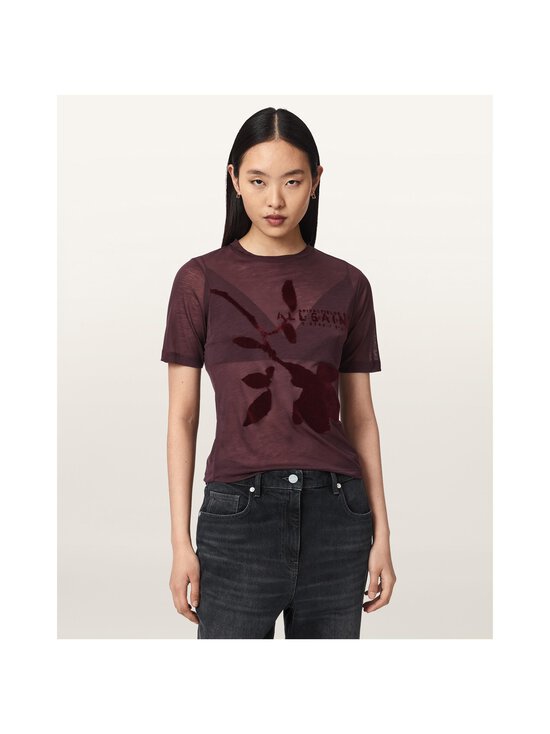 Allsaints - Athea Sheer t-paita - BURGUNDY RED | Stockmann - photo 2