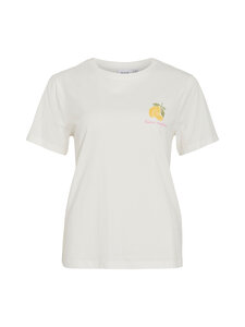 Vila - ViSybilla O-Neck Lemon t-paita - SNOW WHITE DETAIL:LEMON FIJI FLOWER | Stockmann