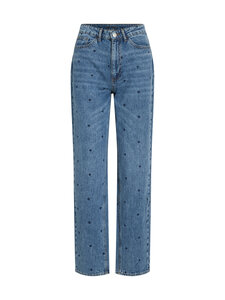 Vila - ViKelly High Waist Straight džinsi - MEDIUM BLUE DENIM DETAIL:HEART EMB | Stockmann